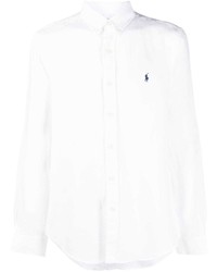 Camicia a maniche lunghe di lino bianca di Polo Ralph Lauren