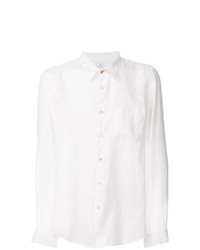 Camicia a maniche lunghe di lino bianca di Ps By Paul Smith