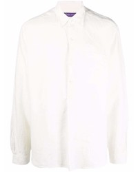 Camicia a maniche lunghe di lino bianca di Ralph Lauren Purple Label