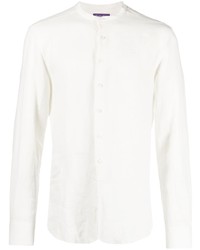 Camicia a maniche lunghe di lino bianca di Ralph Lauren Purple Label