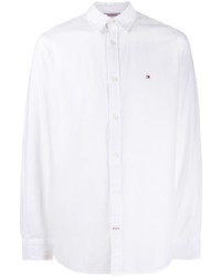 Camicia a maniche lunghe di lino bianca di Tommy Hilfiger