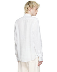Camicia a maniche lunghe di lino bianca di Sunspel