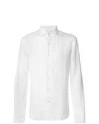 Camicia a maniche lunghe di lino bianca di Xacus