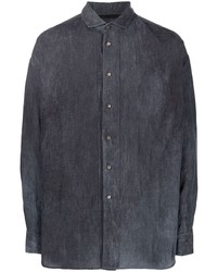 Camicia a maniche lunghe di lino blu scuro di Forme D'expression