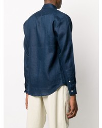 Camicia a maniche lunghe di lino blu scuro di Sandro Paris