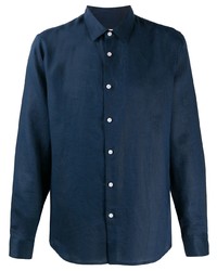 Camicia a maniche lunghe di lino blu scuro di Sandro Paris
