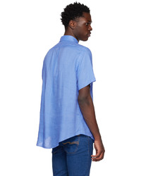 Camicia a maniche lunghe di lino blu di Polo Ralph Lauren