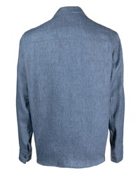 Camicia a maniche lunghe di lino blu di Briglia 1949