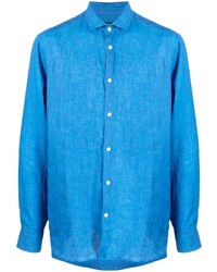 Camicia a maniche lunghe di lino blu di Frescobol Carioca