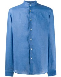 Camicia a maniche lunghe di lino blu di PENINSULA SWIMWEA