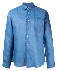 Camicia a maniche lunghe di lino blu di PENINSULA SWIMWEA