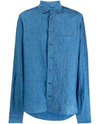 Camicia a maniche lunghe di lino blu di Sease