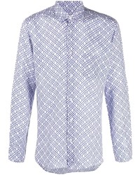 Camicia a maniche lunghe di lino geometrica bianca di PENINSULA SWIMWEA