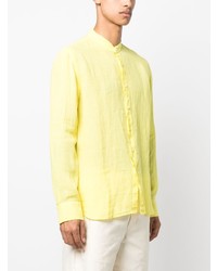 Camicia a maniche lunghe di lino gialla di 120% Lino