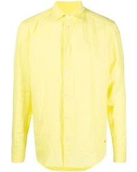 Camicia a maniche lunghe di lino gialla di Peuterey