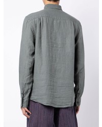 Camicia a maniche lunghe di lino grigia di Vilebrequin
