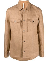 Camicia a maniche lunghe di lino marrone chiaro di Briglia 1949