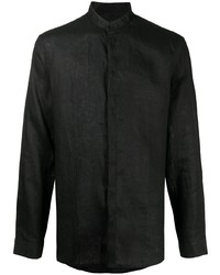 Camicia a maniche lunghe di lino nera di Armani Exchange