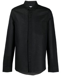 Camicia a maniche lunghe di lino nera di Calvin Klein