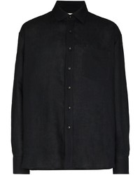 Camicia a maniche lunghe di lino nera di COMMAS