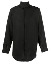 Camicia a maniche lunghe di lino nera di Costumein