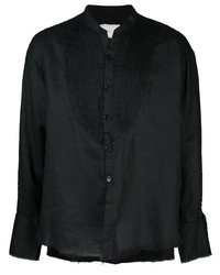 Camicia a maniche lunghe di lino nera di Greg Lauren