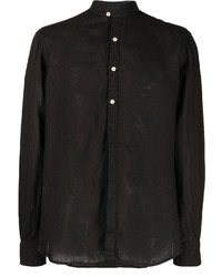 Camicia a maniche lunghe di lino nera di MC2 Saint Barth
