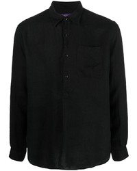 Camicia a maniche lunghe di lino nera di Ralph Lauren Purple Label