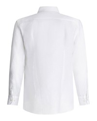 Camicia a maniche lunghe di lino ricamata bianca di Etro