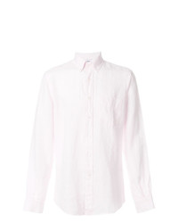 Camicia a maniche lunghe di lino rosa di Aspesi