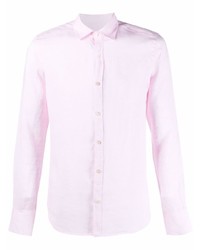 Camicia a maniche lunghe di lino rosa di Canali