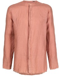 Camicia a maniche lunghe di lino rosa di Costumein