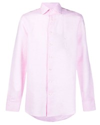 Camicia a maniche lunghe di lino rosa di Etro