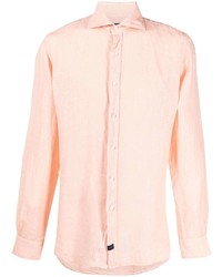 Camicia a maniche lunghe di lino rosa di Fay