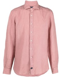 Camicia a maniche lunghe di lino rosa di Fay