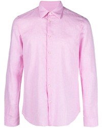 Camicia a maniche lunghe di lino rosa di Manuel Ritz