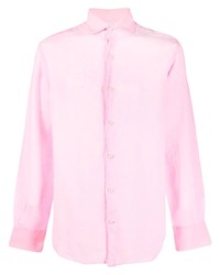 Camicia a maniche lunghe di lino rosa di MC2 Saint Barth