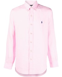 Camicia a maniche lunghe di lino rosa di Polo Ralph Lauren