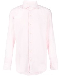 Camicia a maniche lunghe di lino rosa di Tintoria Mattei