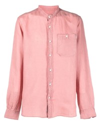 Camicia a maniche lunghe di lino rosa di Woolrich
