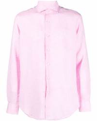 Camicia a maniche lunghe di lino rosa di Xacus