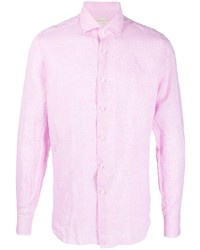 Camicia a maniche lunghe di lino rosa di Xacus
