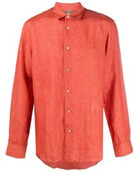 Camicia a maniche lunghe di lino rossa di Paul Smith