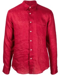 Camicia a maniche lunghe di lino rossa di PENINSULA SWIMWEA