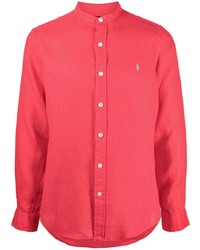 Camicia a maniche lunghe di lino rossa di Polo Ralph Lauren