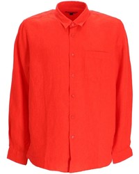 Camicia a maniche lunghe di lino rossa di Vilebrequin