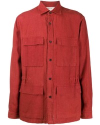 Camicia a maniche lunghe di lino rossa di Z Zegna
