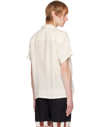 Camicia a maniche lunghe di lino stampata bianca di HARAGO