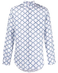 Camicia a maniche lunghe di lino stampata bianca di PENINSULA SWIMWEA