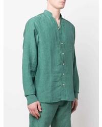 Camicia a maniche lunghe di lino verde menta di Sease